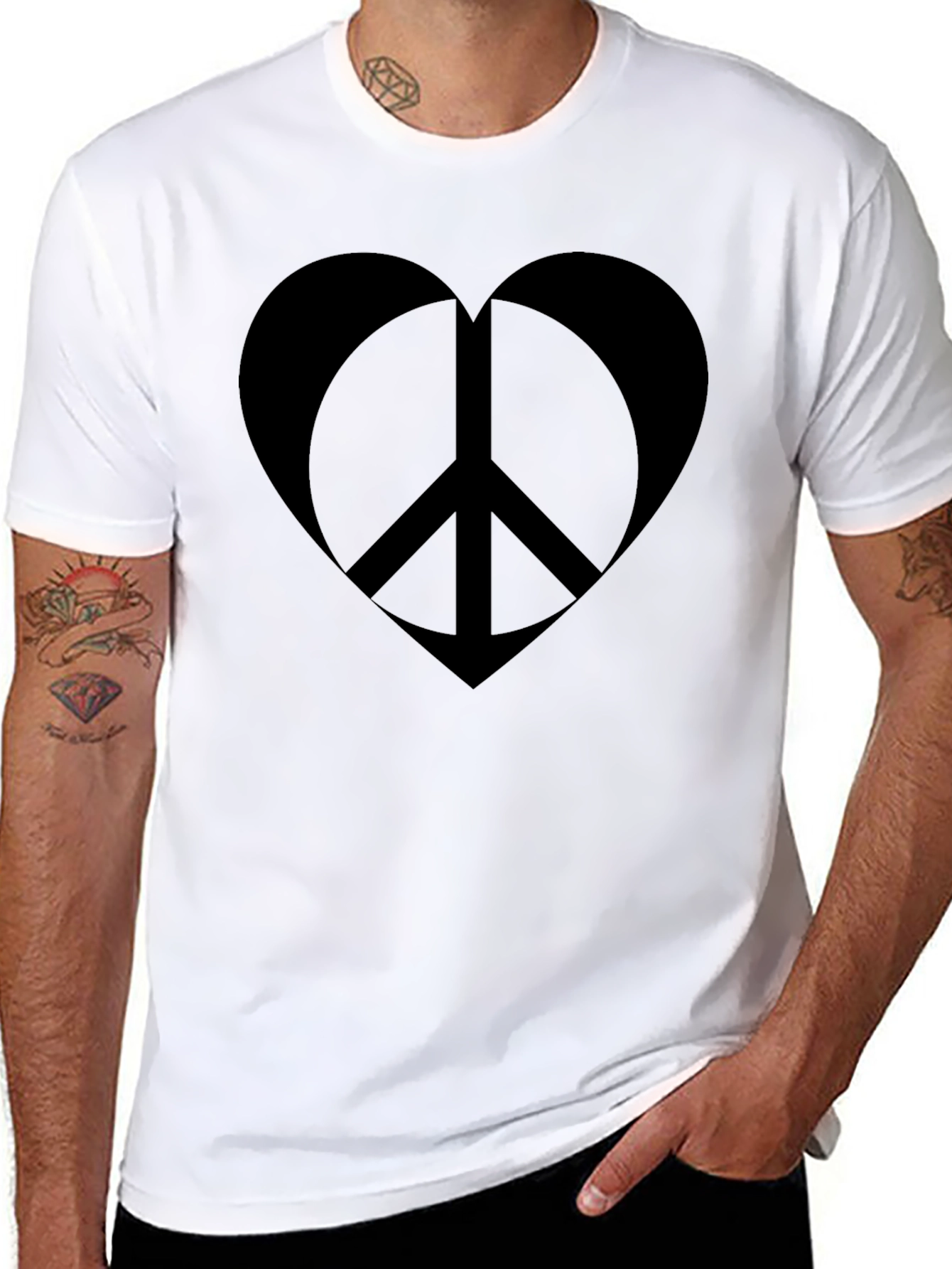 Peace Heart Graphic T-Shirt - Soft Cotton Blend