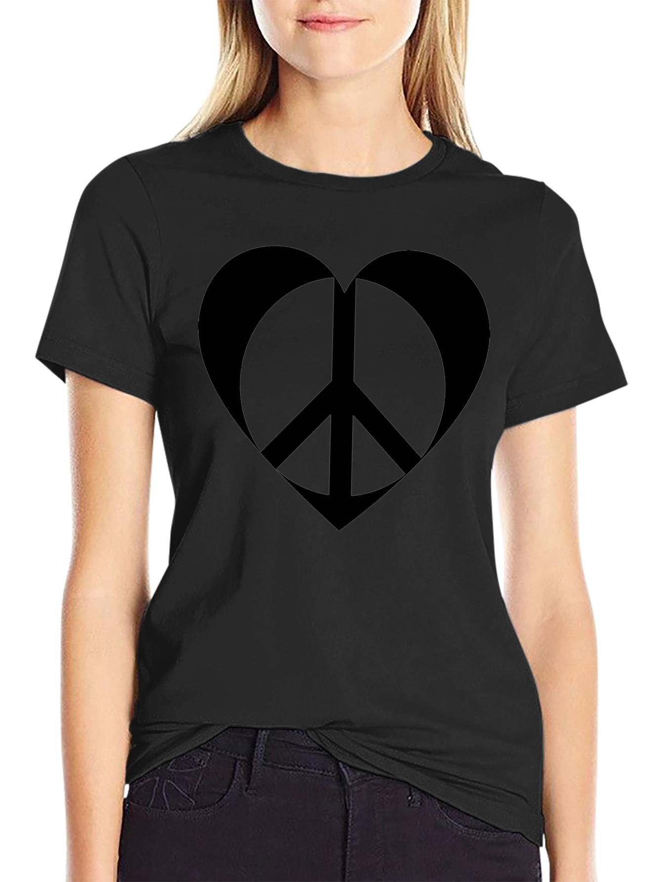 Peace Heart Graphic T-Shirt - Soft Cotton Blend