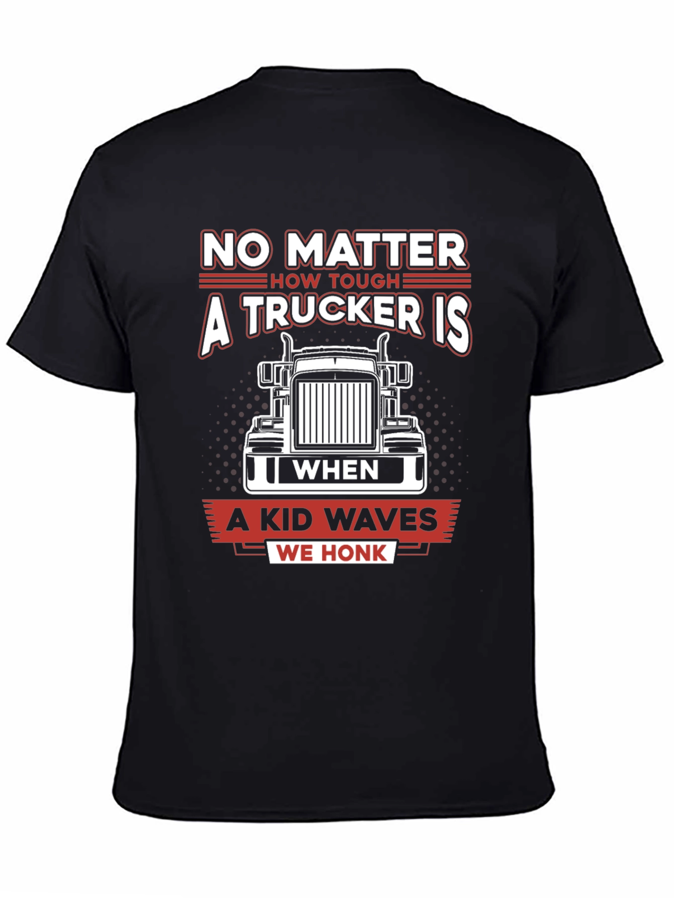 Trucker Tee - A Kid Waves We Honk!
