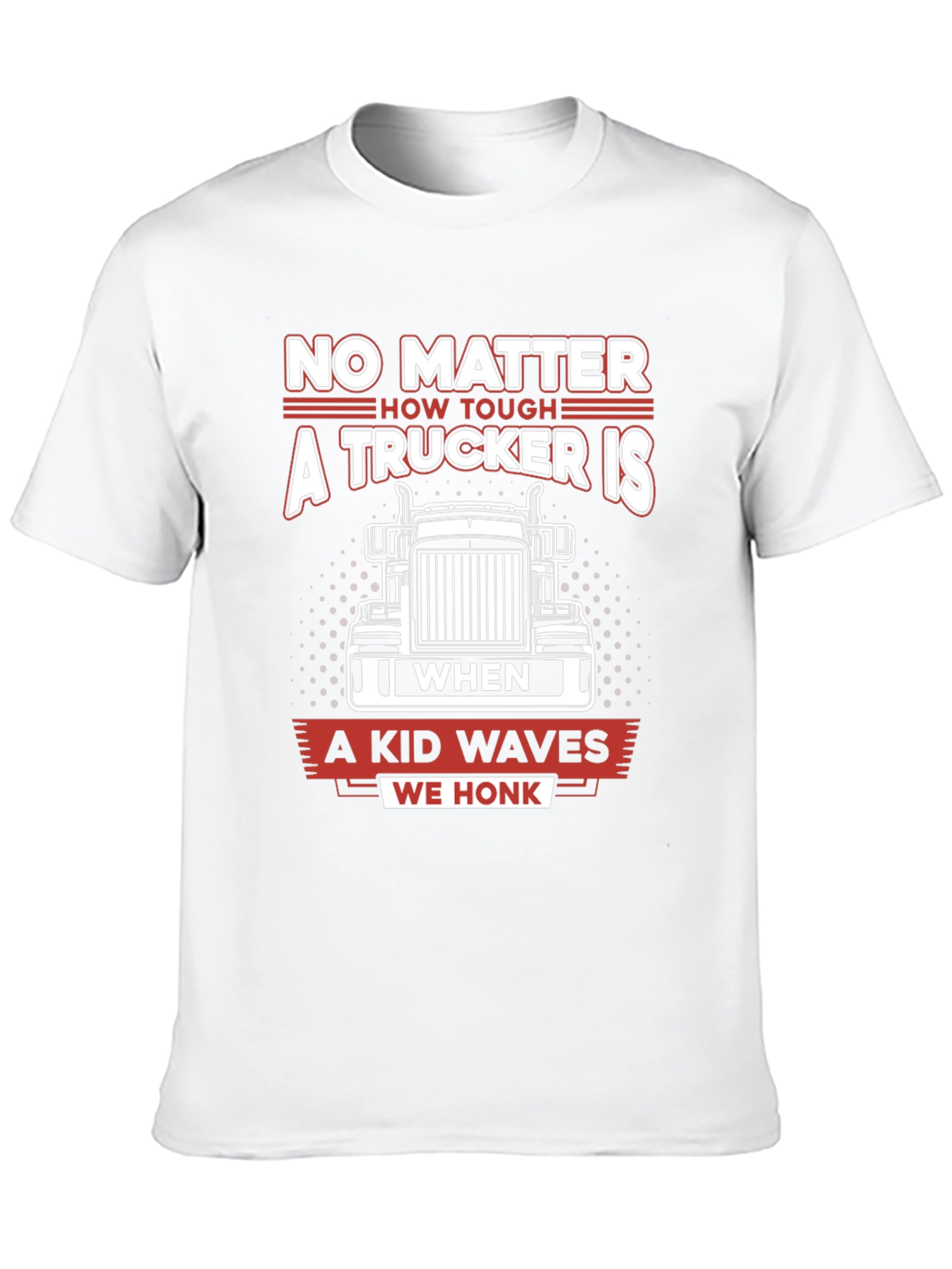 Trucker Tee - A Kid Waves We Honk!