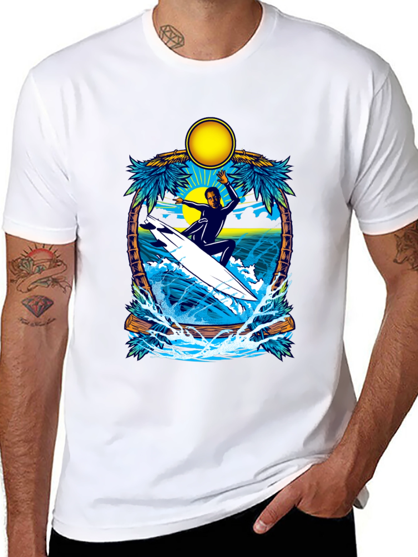 Surfer Graphic Tee - Tropical Vibes