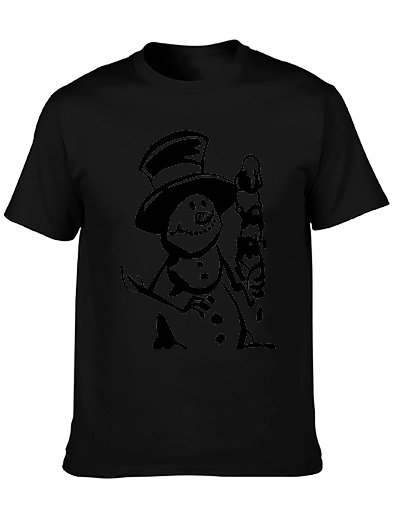 Spooky Snowman Black Graphic Tee