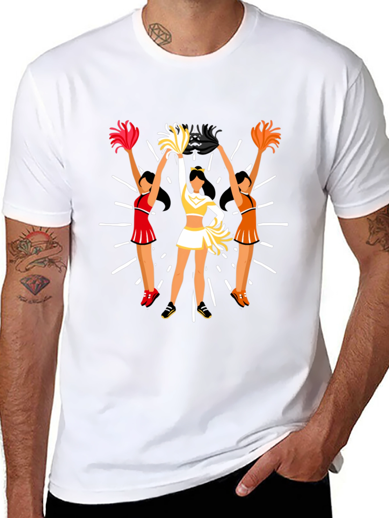 Cheerleader Graphic Tee - Black Unisex T-Shirt