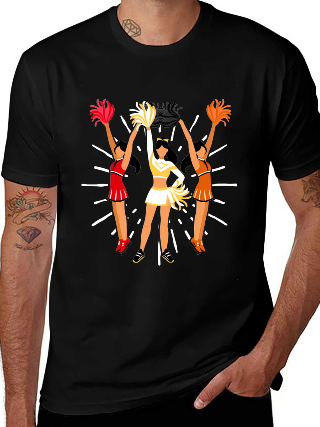 Cheerleader Graphic Tee - Black Unisex T-Shirt