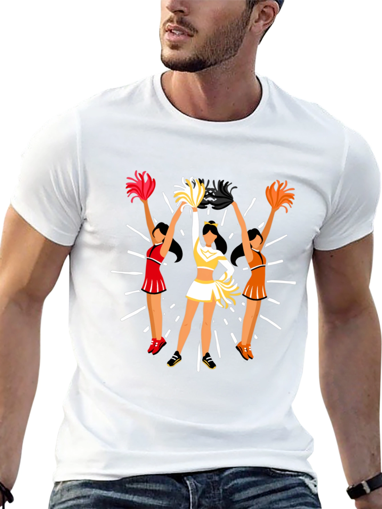 Cheerleader Graphic Tee - Black Unisex T-Shirt