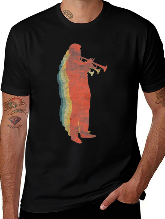 Vintage Trumpet Player Black T-Shirt