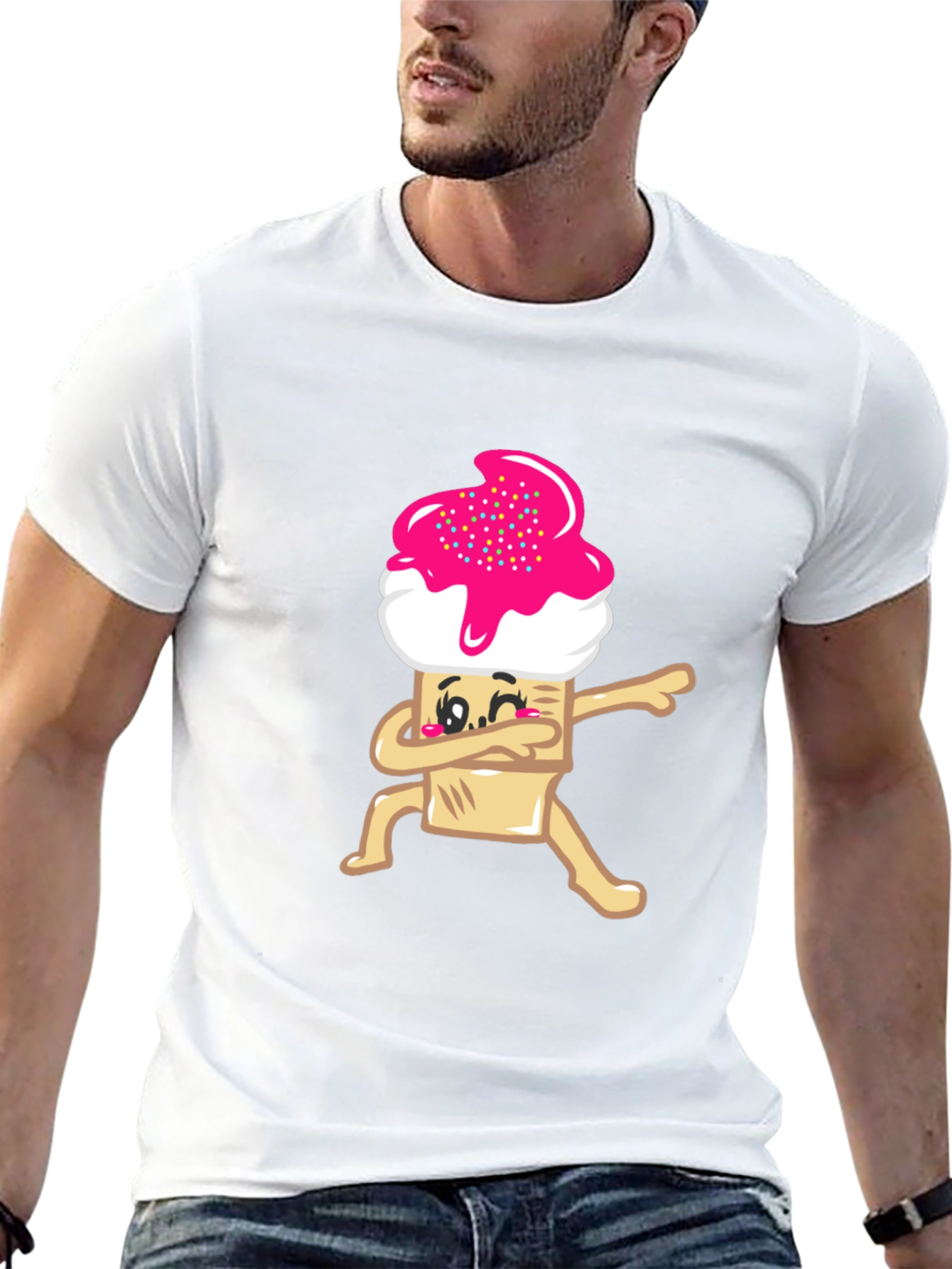 Dabbing Cupcake Graphic Tee - Black Cotton T-Shirt