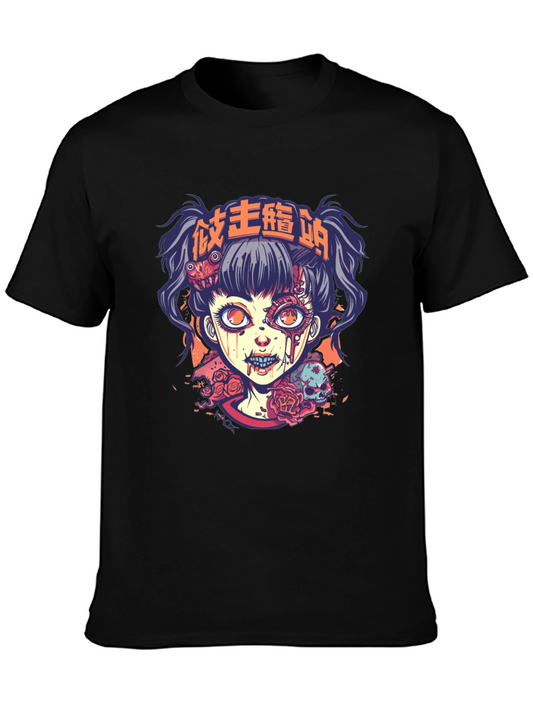 Zombie Girl Graphic Tee - Horror Style Shirt