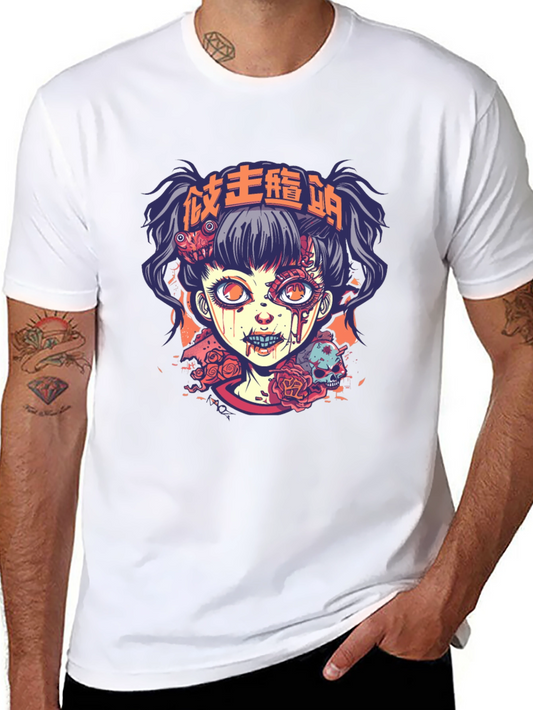 Zombie Girl Graphic Tee - Horror Style Shirt