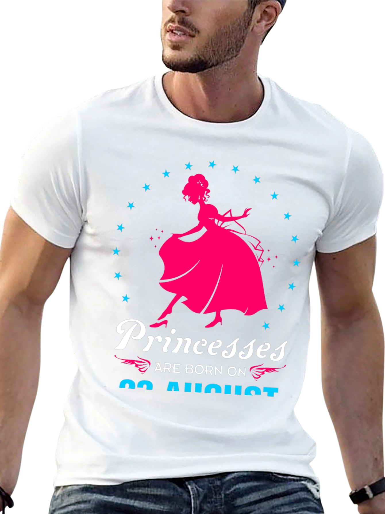 Princesses Born in August Black T-Shirt