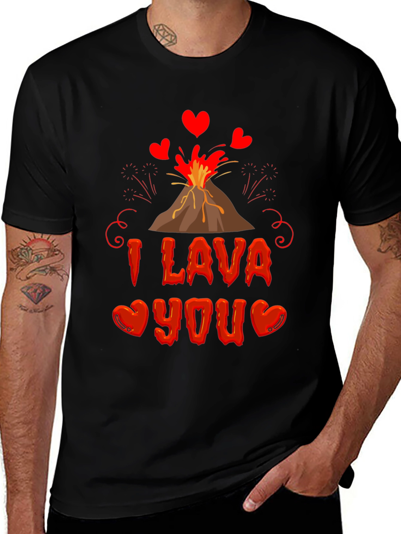 I Lava You Valentines Day Graphic Tee