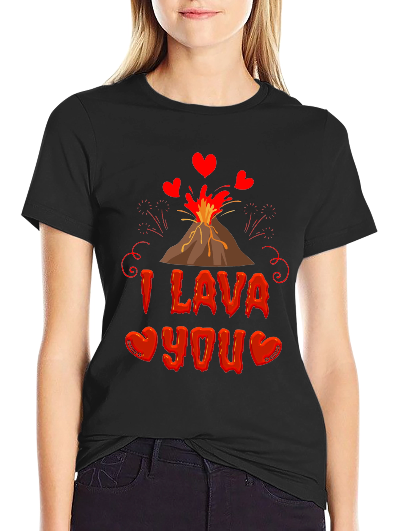 I Lava You Valentines Day Graphic Tee