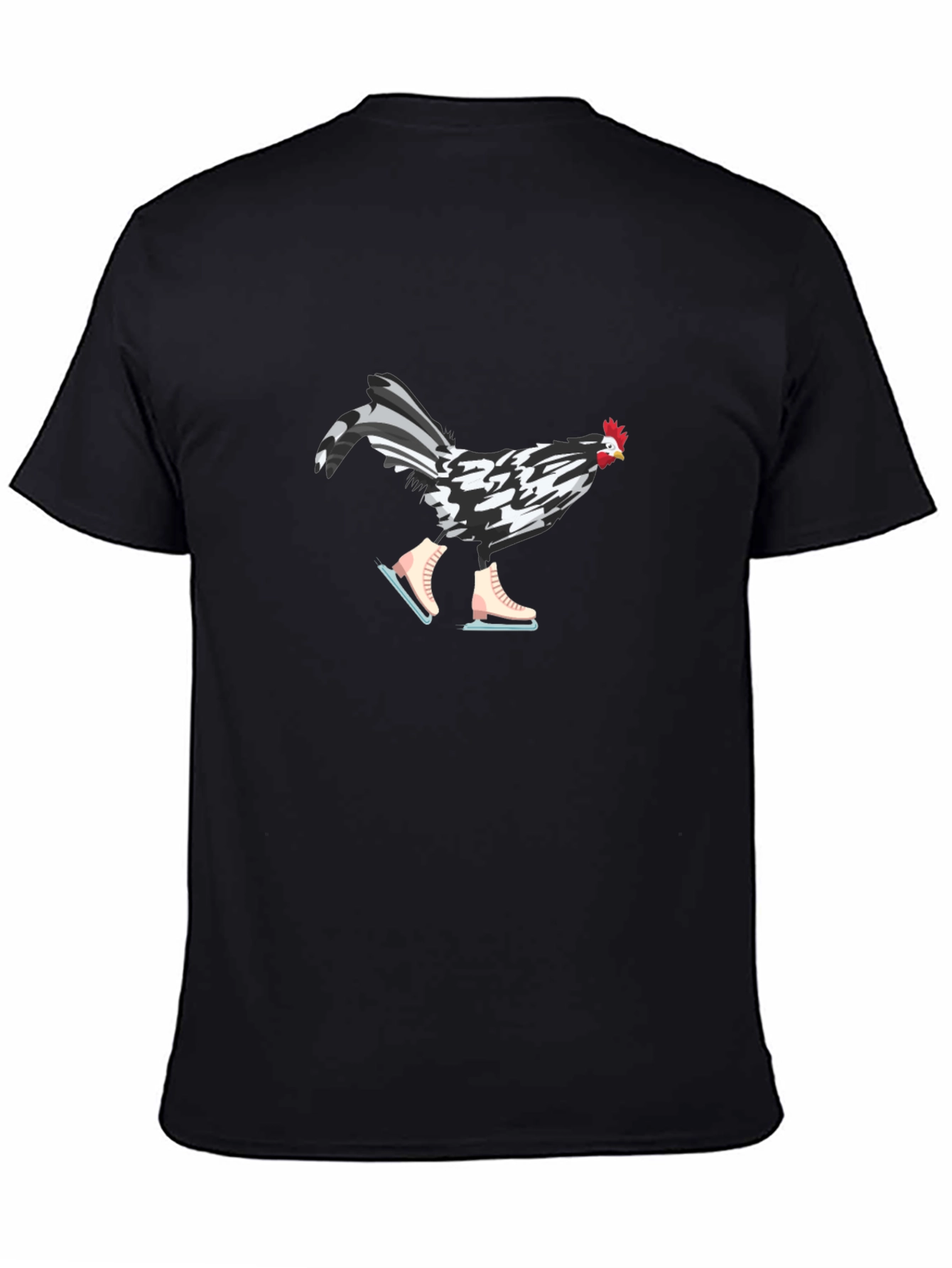 Funny Chicken on Ice Skates Graphic Tee