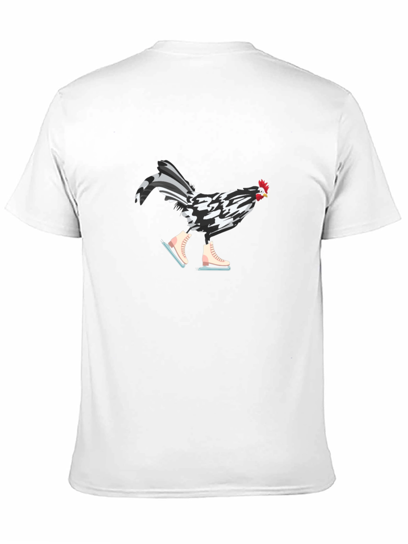 Funny Chicken on Ice Skates Graphic Tee