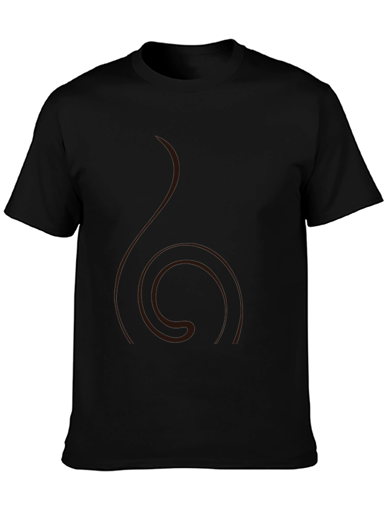 Mens Black T-Shirt with Swirl Design