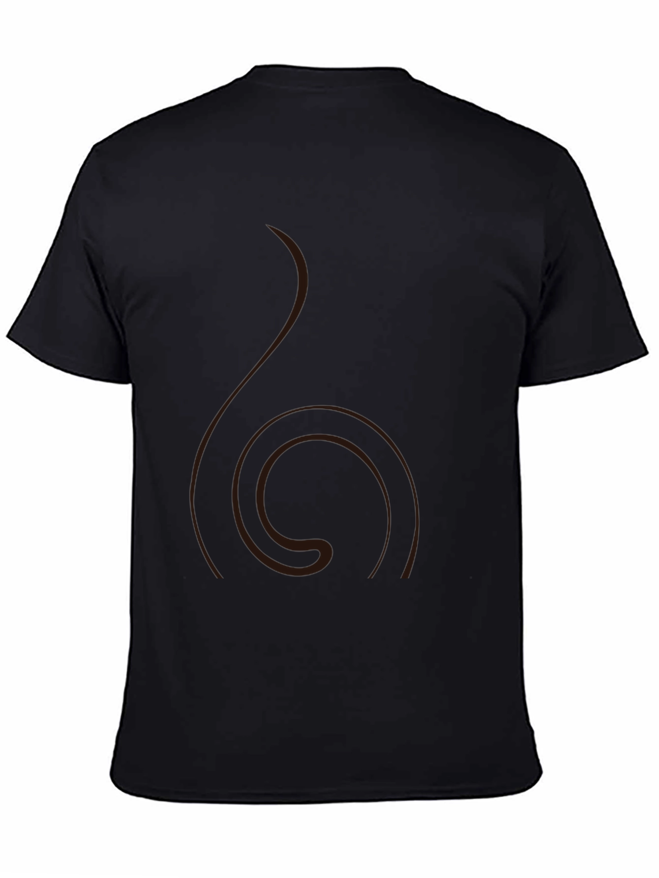 Mens Black T-Shirt with Swirl Design