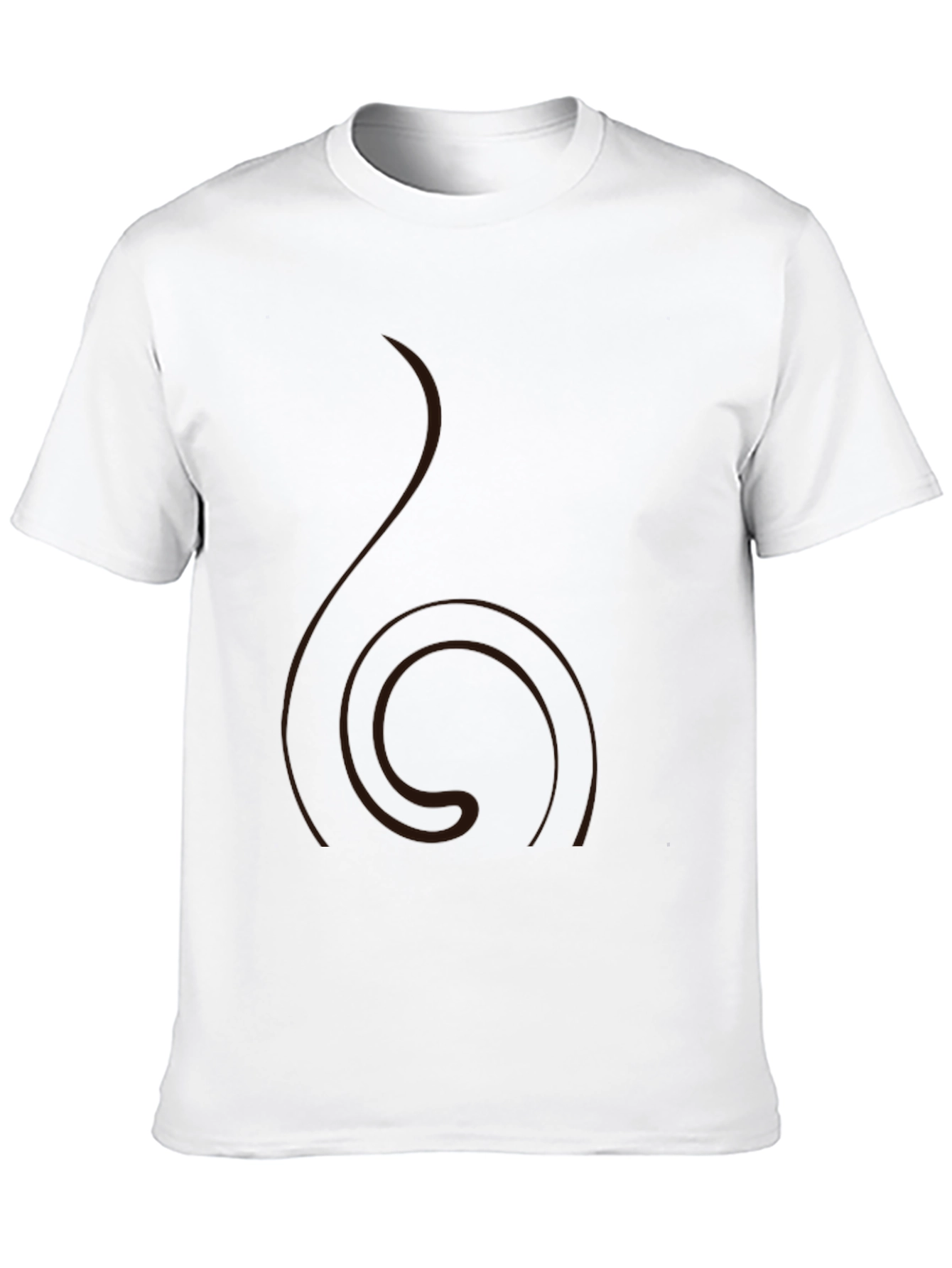 Mens Black T-Shirt with Swirl Design