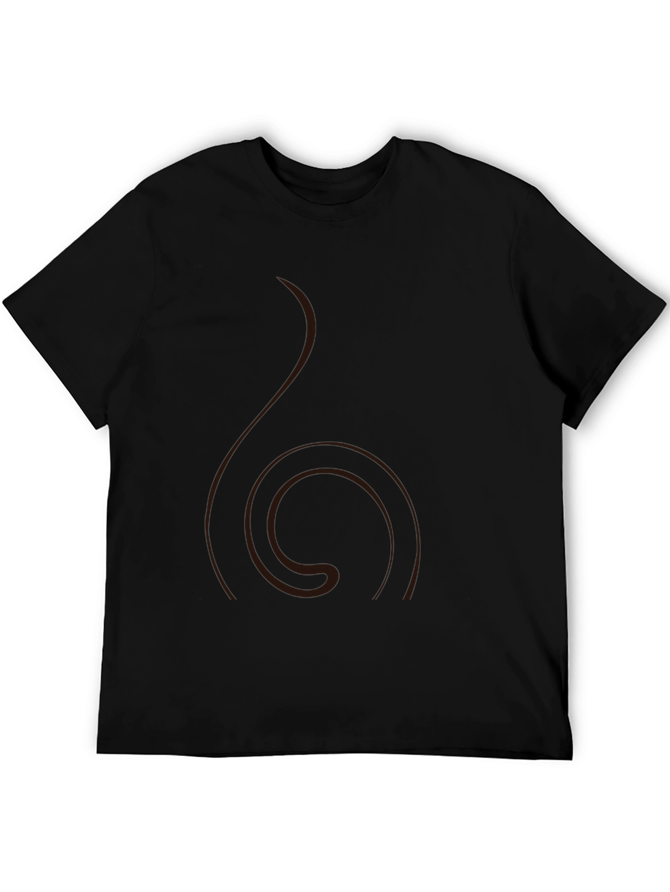 Mens Black T-Shirt with Swirl Design