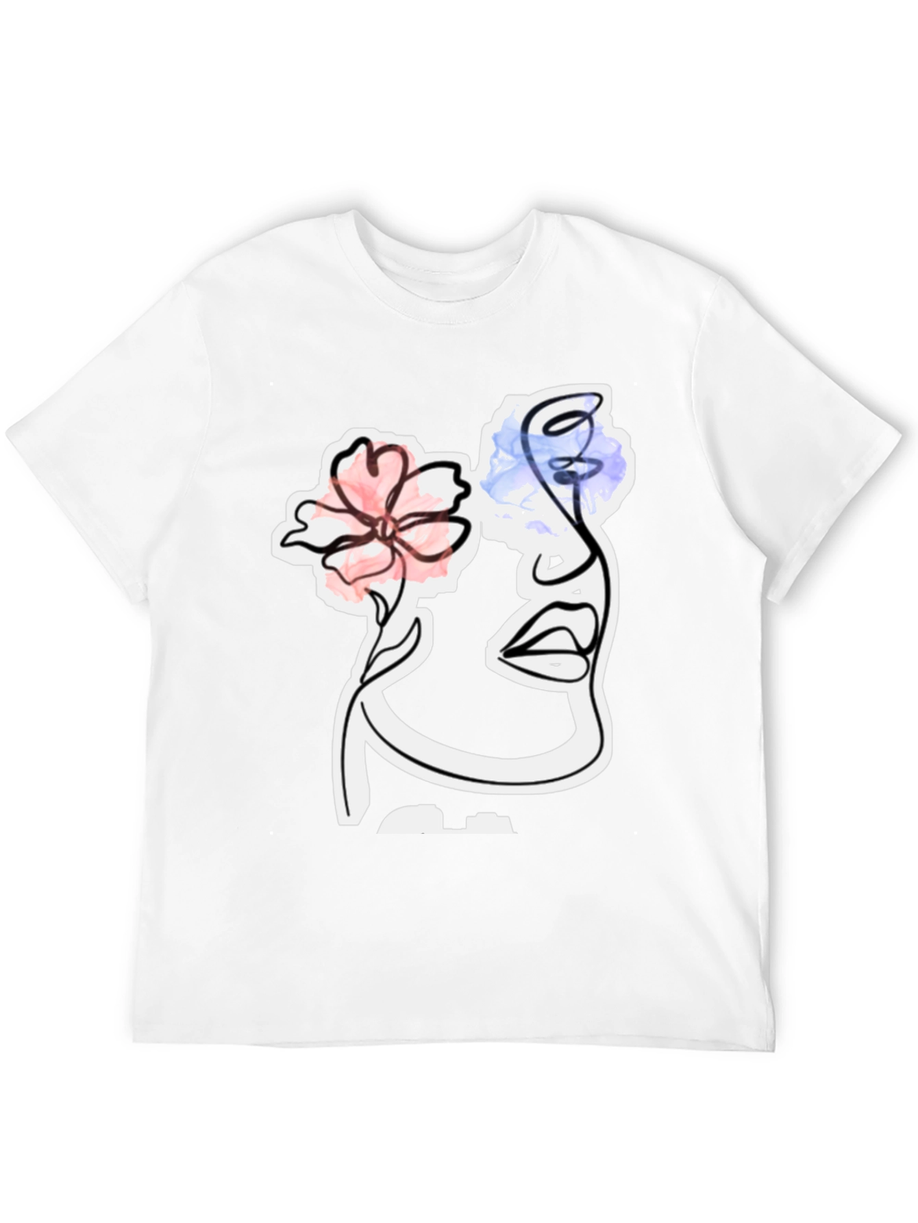 Abstract Floral Face Graphic Tee