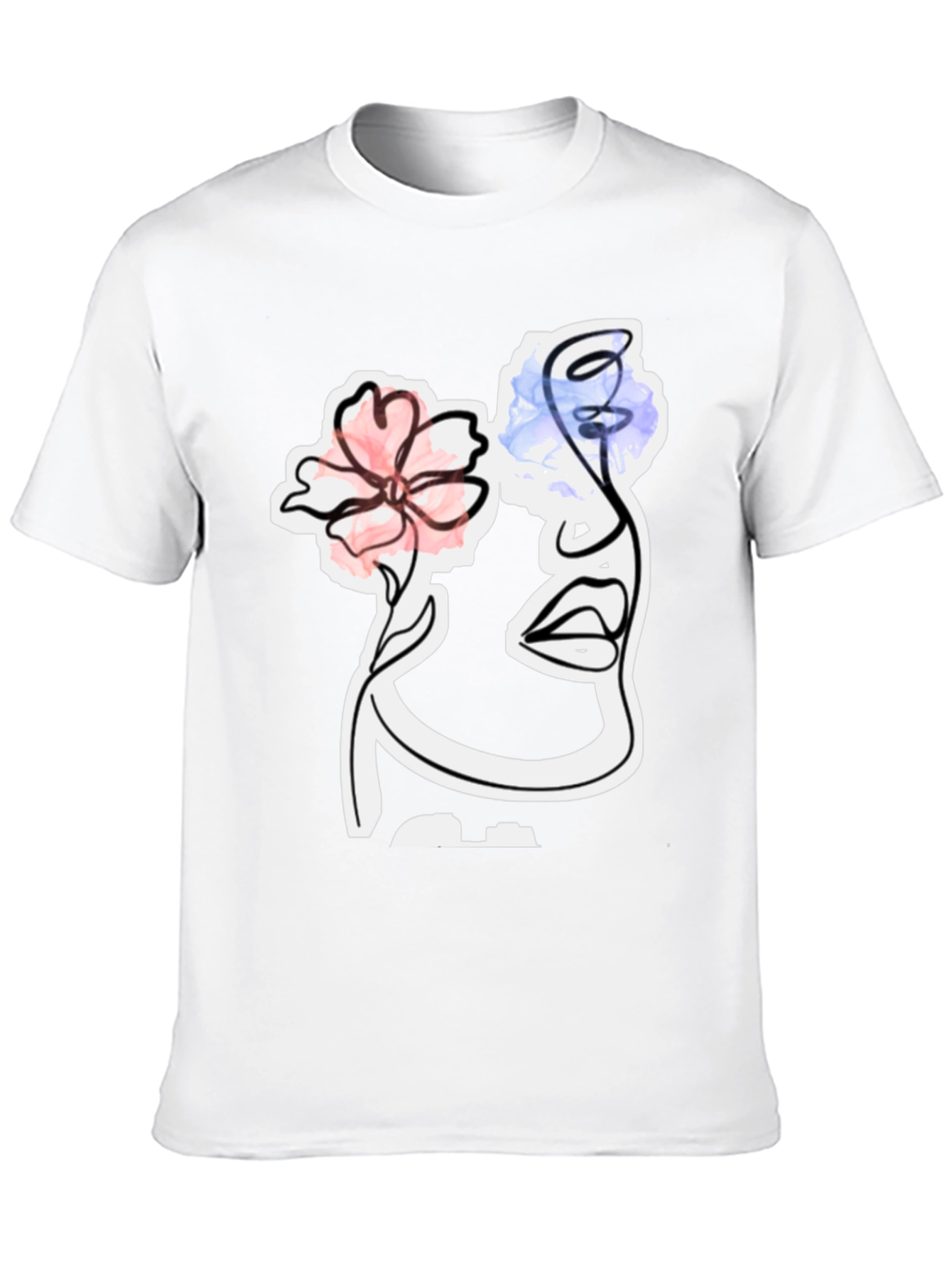 Abstract Floral Face Graphic Tee