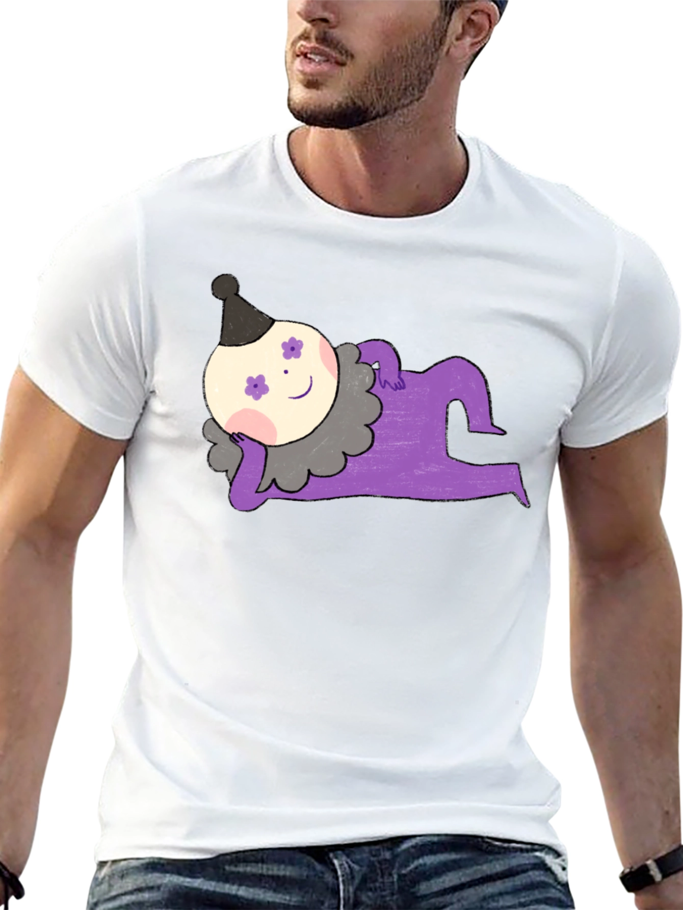 Whimsical Clown Graphic Tee - Unique Design
