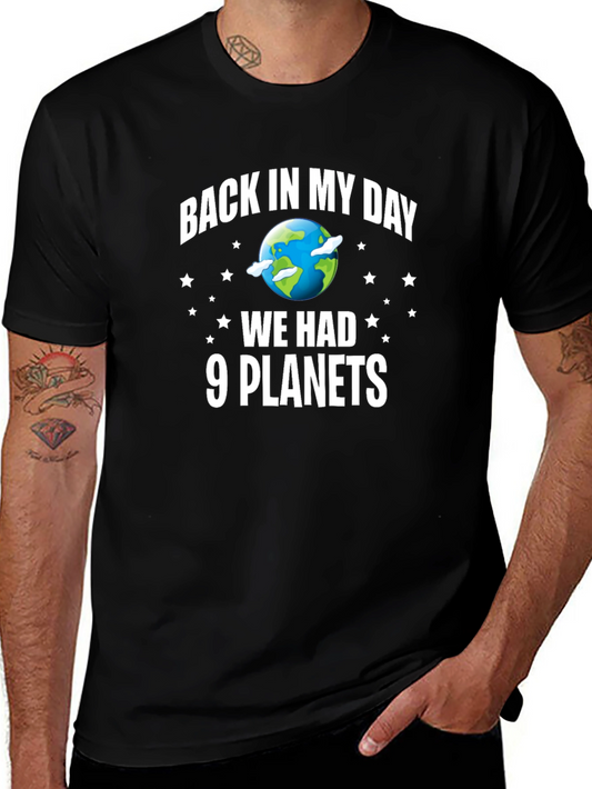 Back In My Day 9 Planets T-Shirt Retro Graphic Tee
