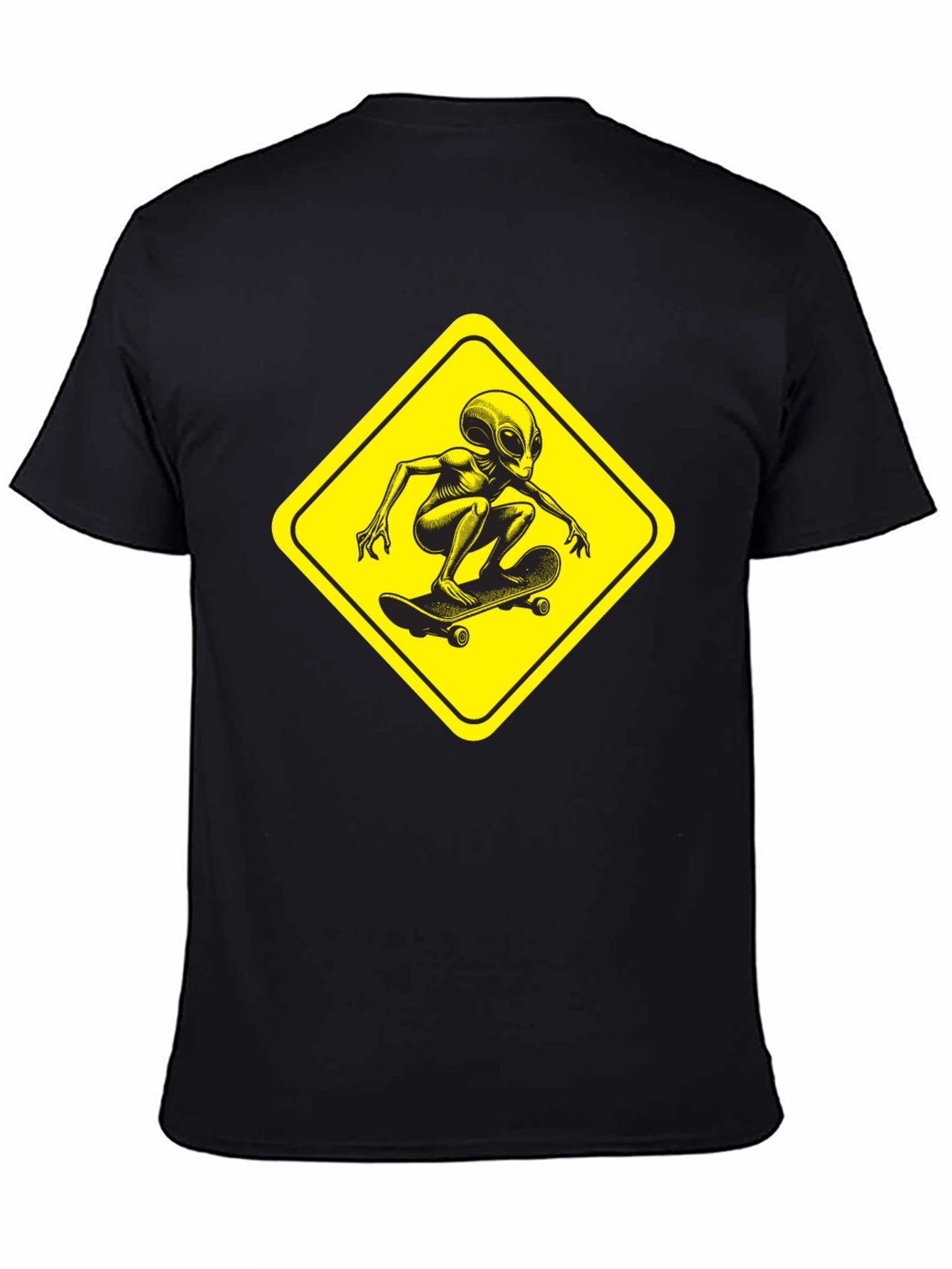 Skateboarding Alien Black T-Shirt