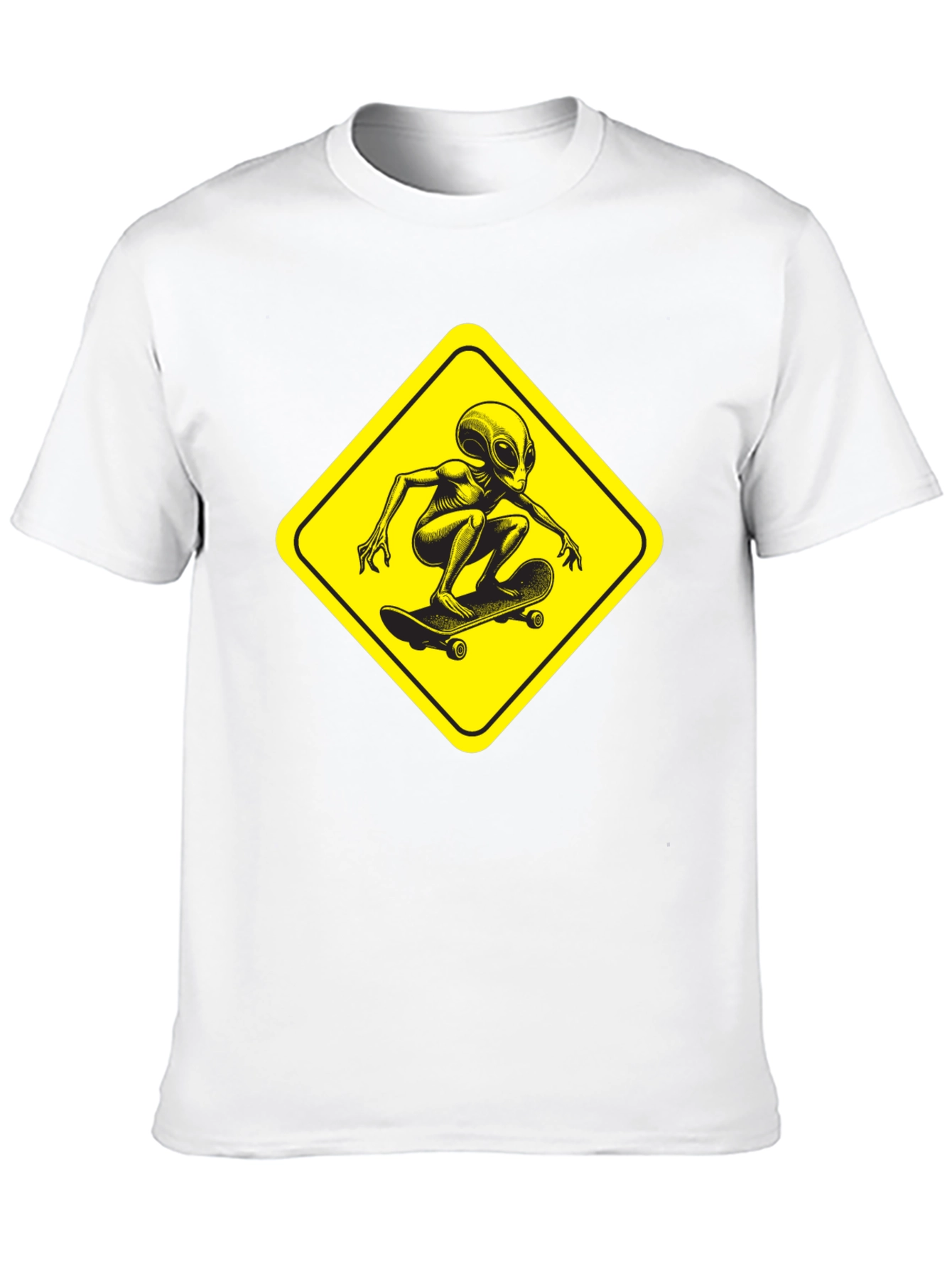 Skateboarding Alien Black T-Shirt
