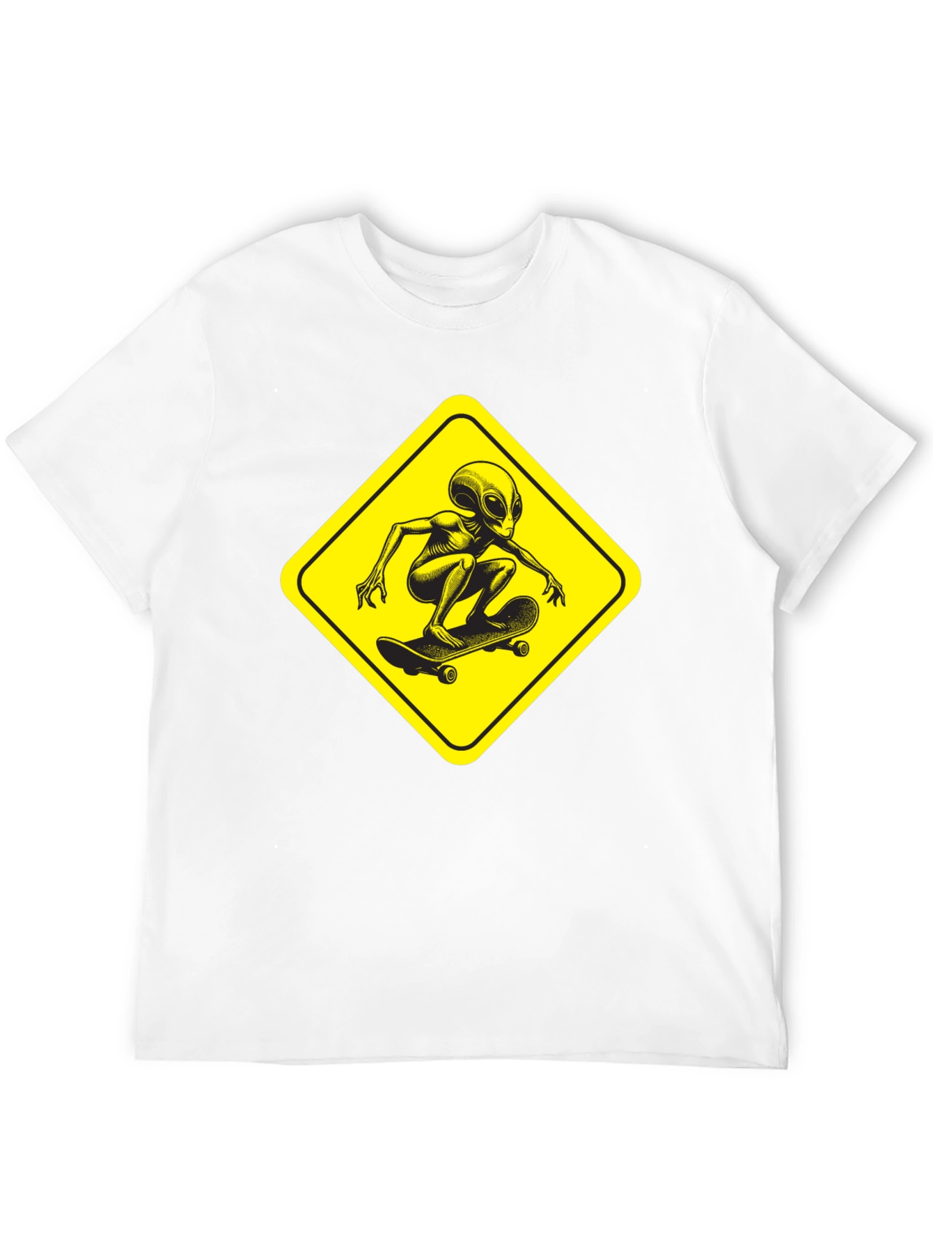 Skateboarding Alien Black T-Shirt