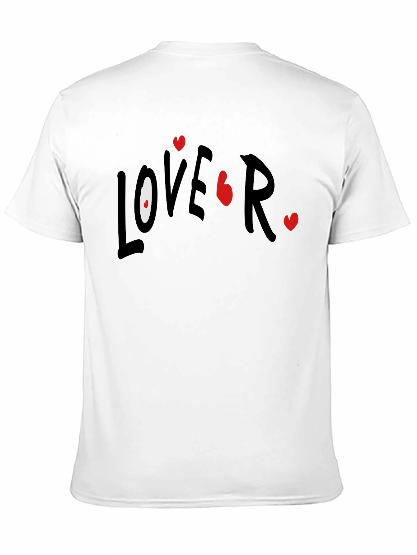 Lover T-Shirt Casual Black Tee with Graphic Print