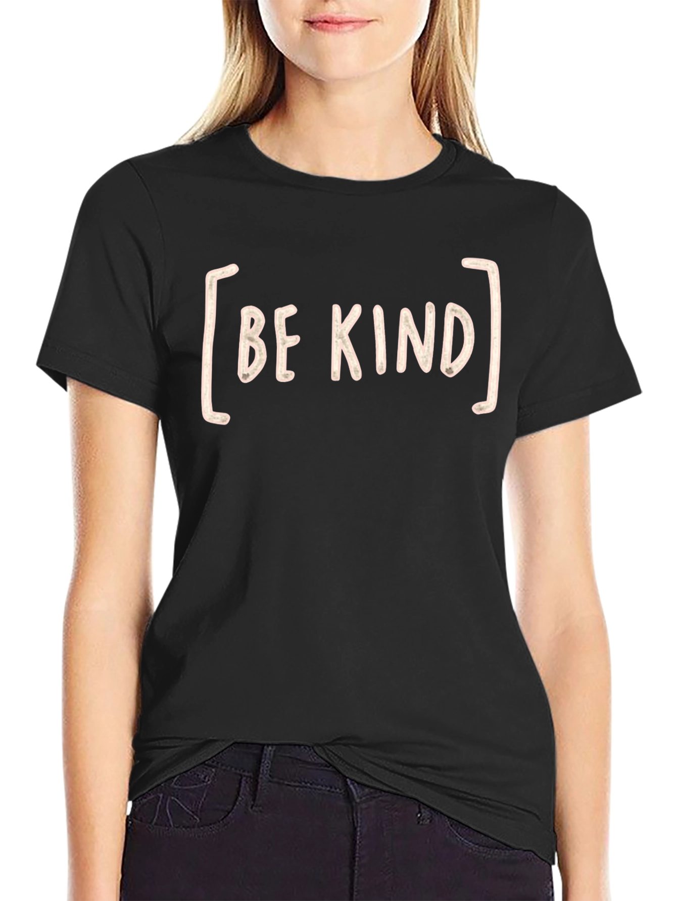 Be Kind Graphic Tee - Black Crew Neck T-Shirt