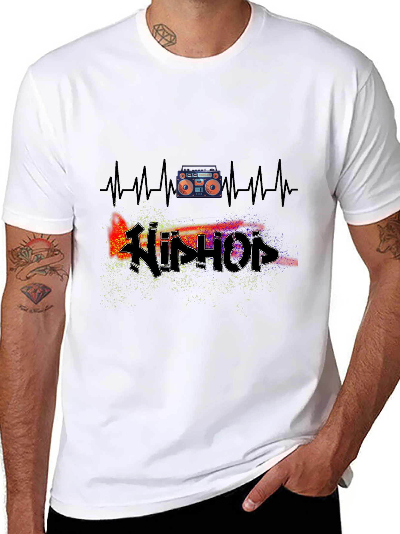 Hip Hop Heartbeat Tee - Music Lover T-Shirt