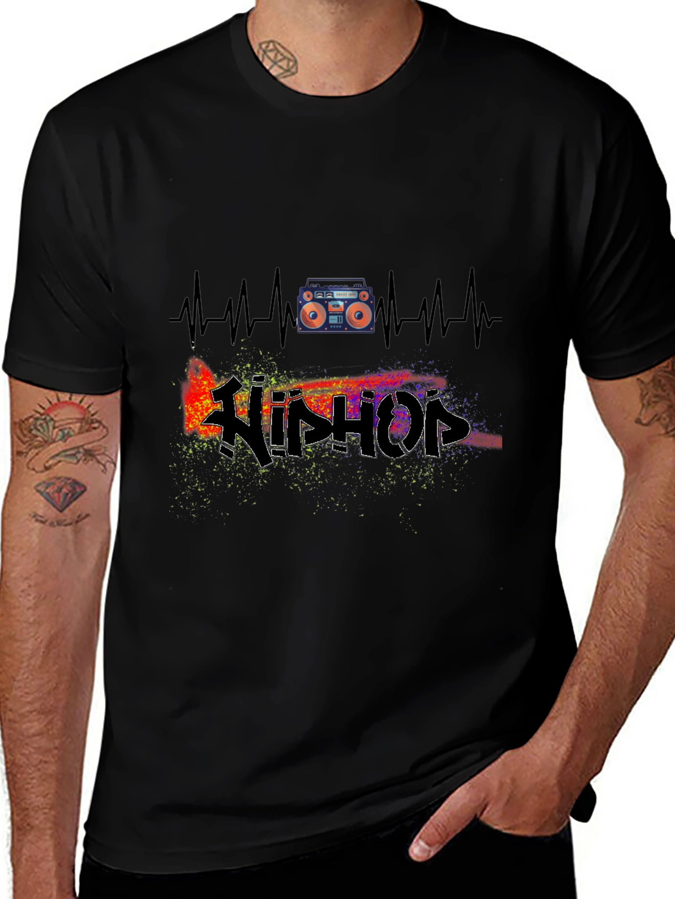 Hip Hop Heartbeat Tee - Music Lover T-Shirt