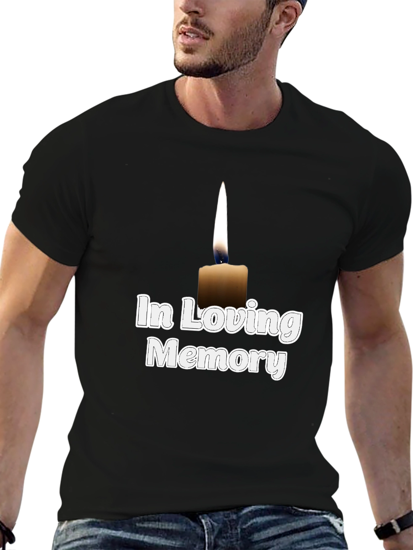 In Loving Memory Candle T-Shirt - Black