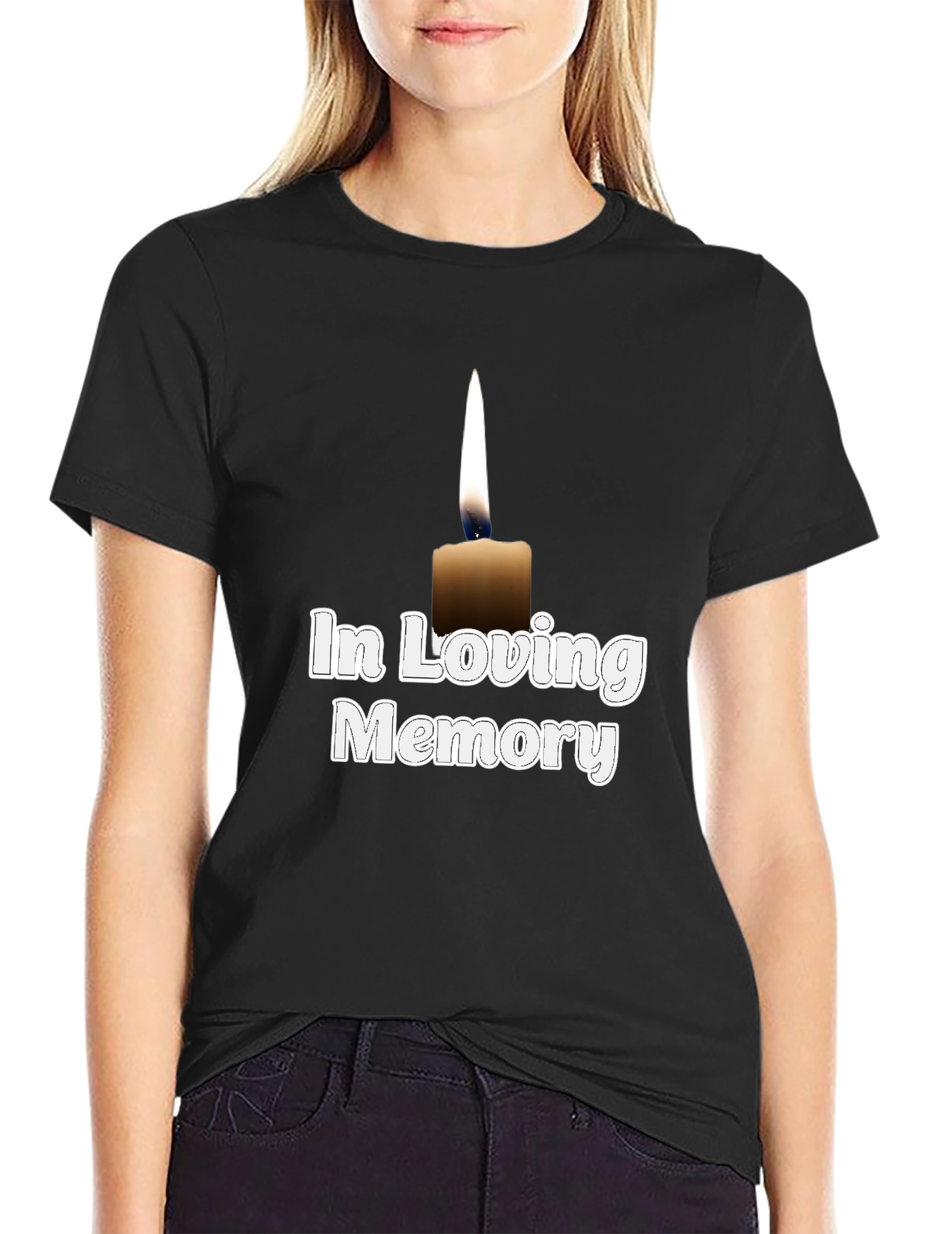 In Loving Memory Candle T-Shirt - Black