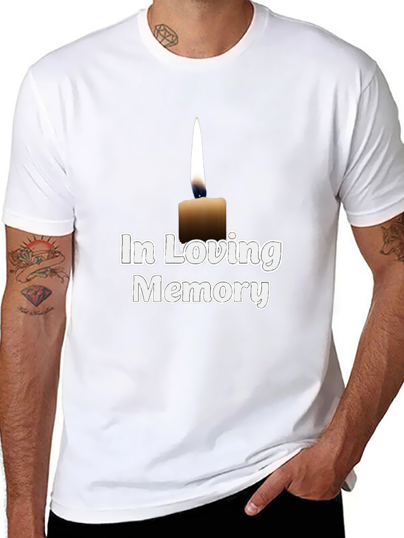 In Loving Memory Candle T-Shirt - Black