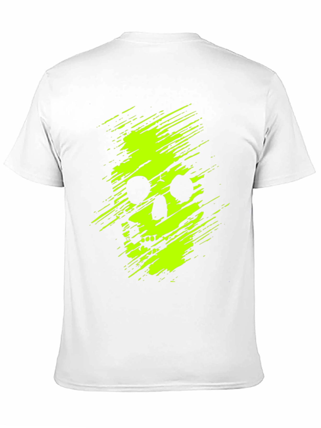 Neon Skull Graphic Print Black T-Shirt
