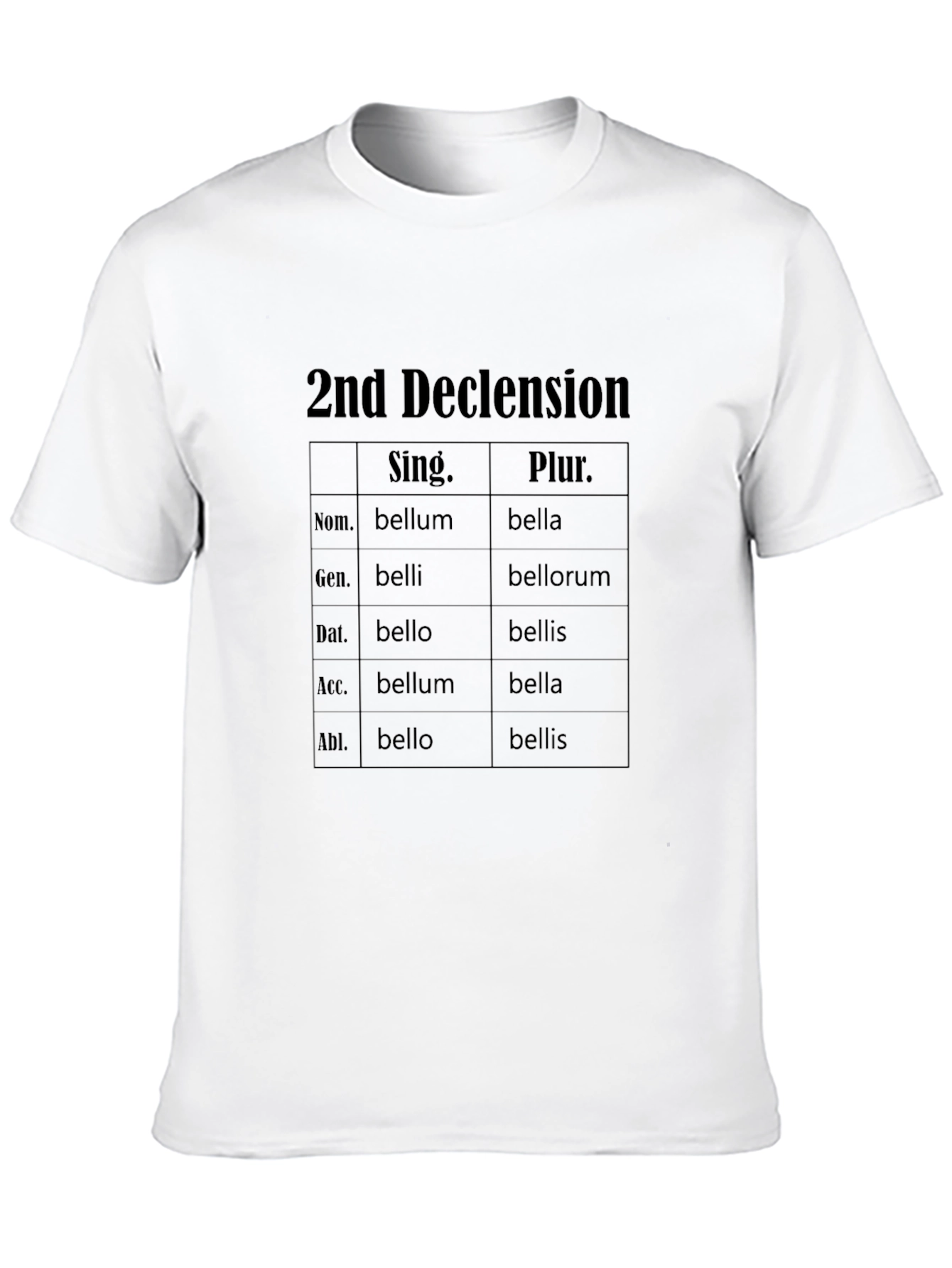 2nd Declension Latin Grammar T-Shirt