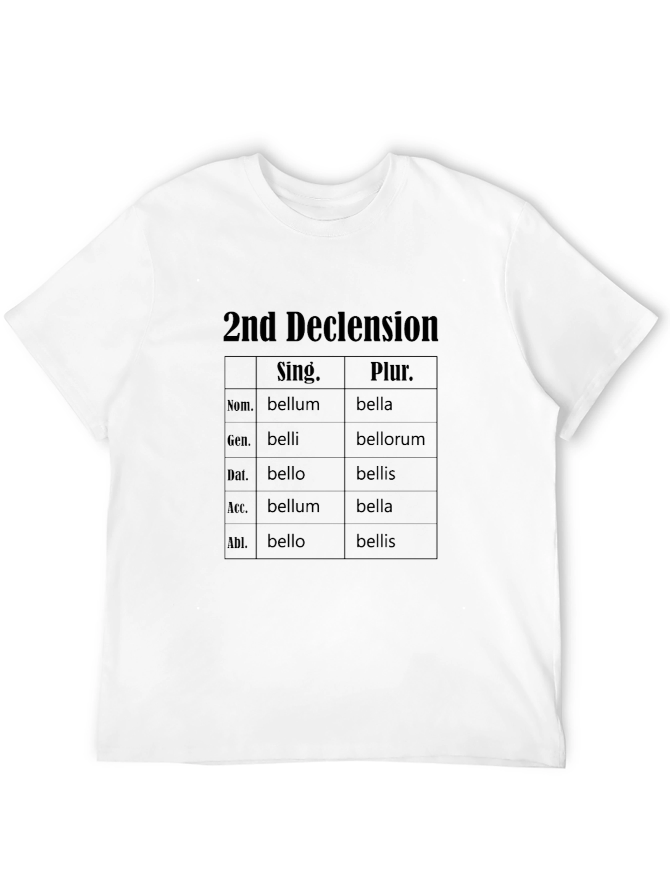 2nd Declension Latin Grammar T-Shirt