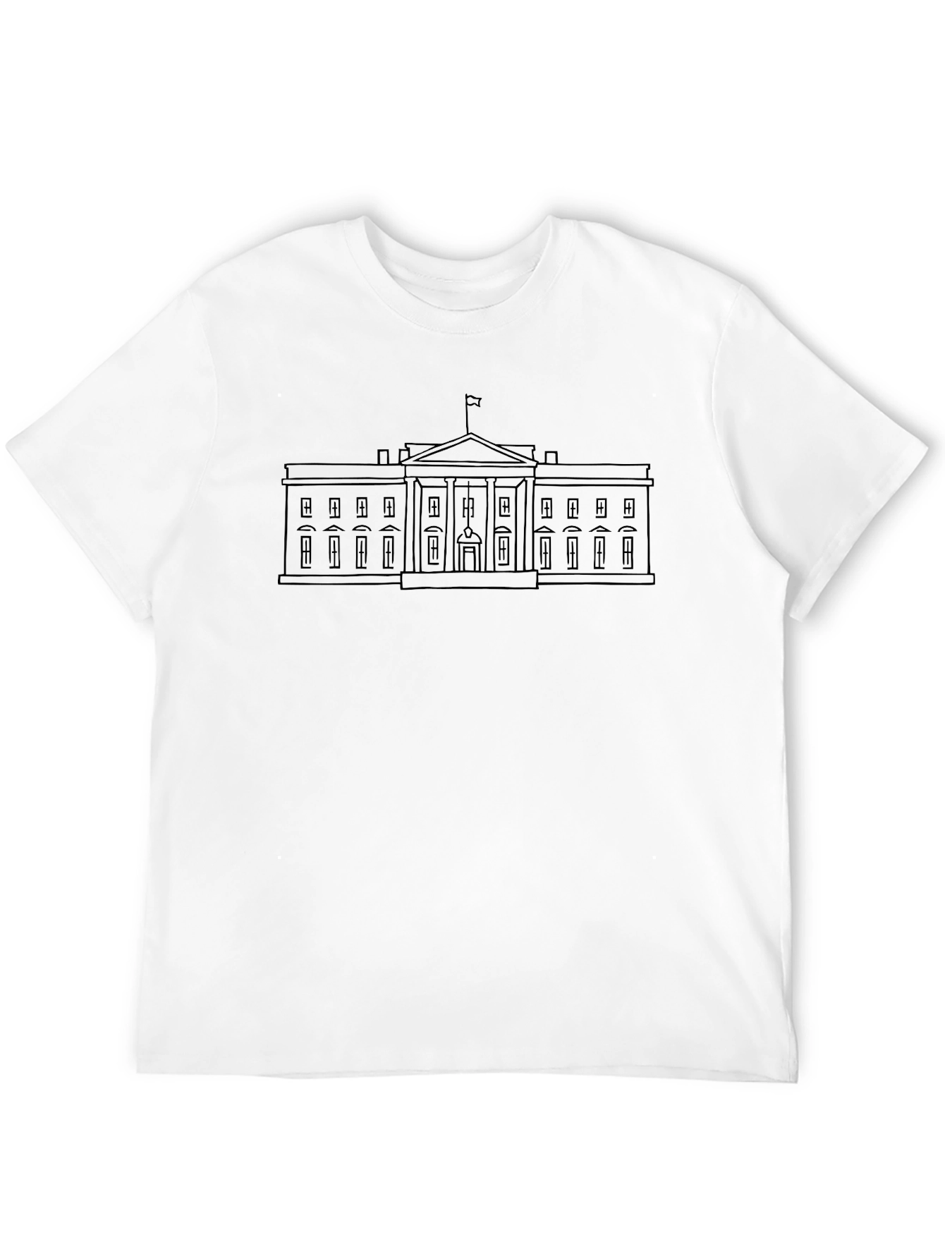 White House Outline Graphic Tee - Black T-Shirt
