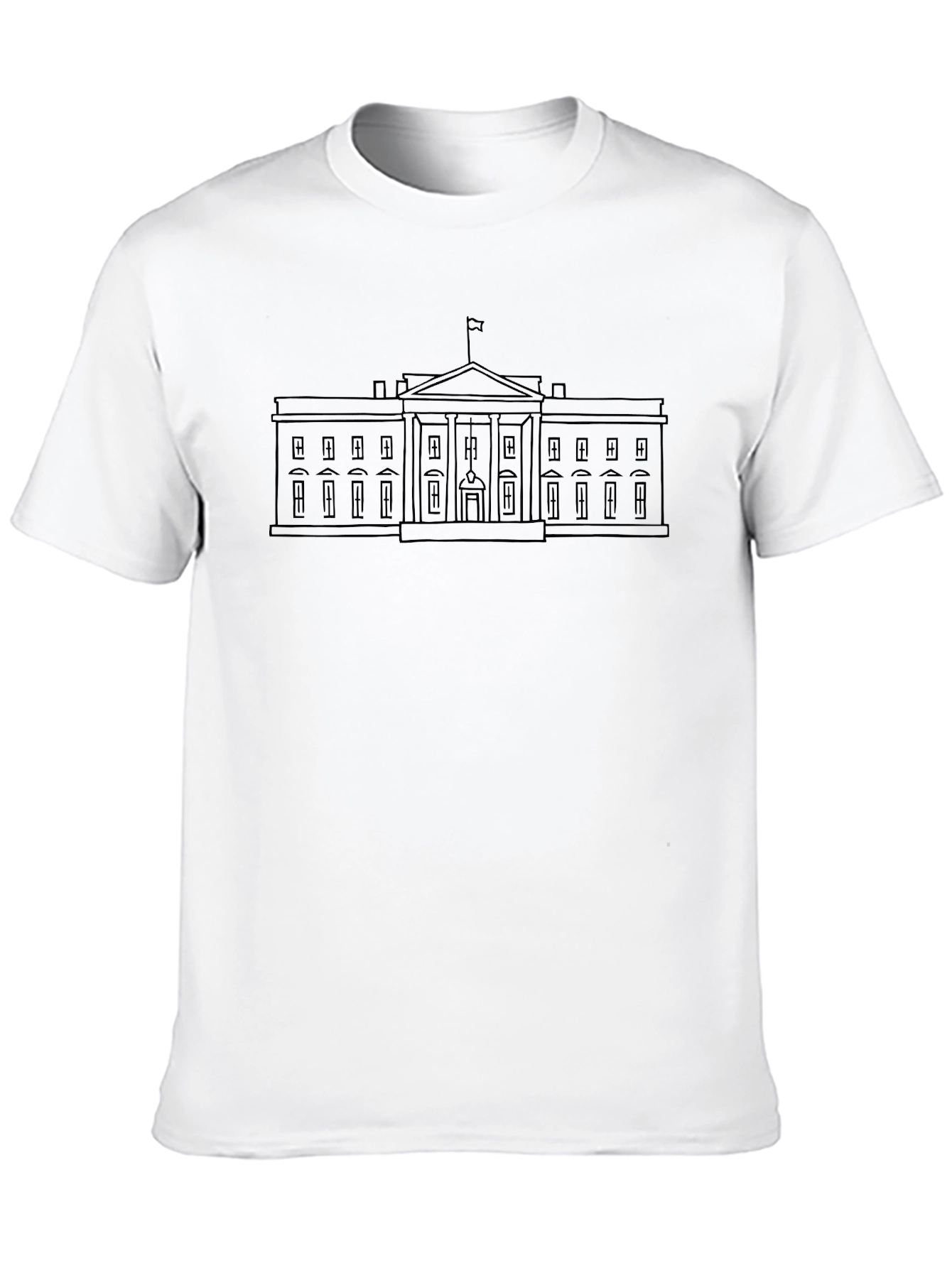 White House Outline Graphic Tee - Black T-Shirt