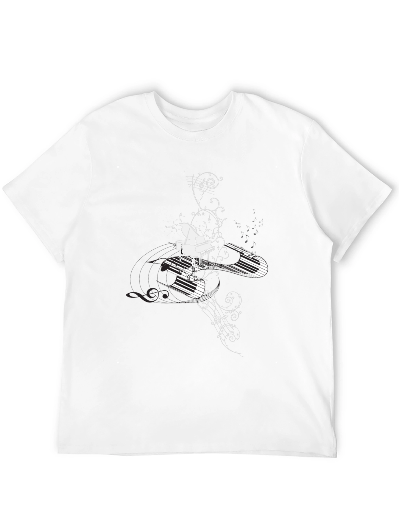 Piano Keys Graphic Tee - Black Cotton Blend