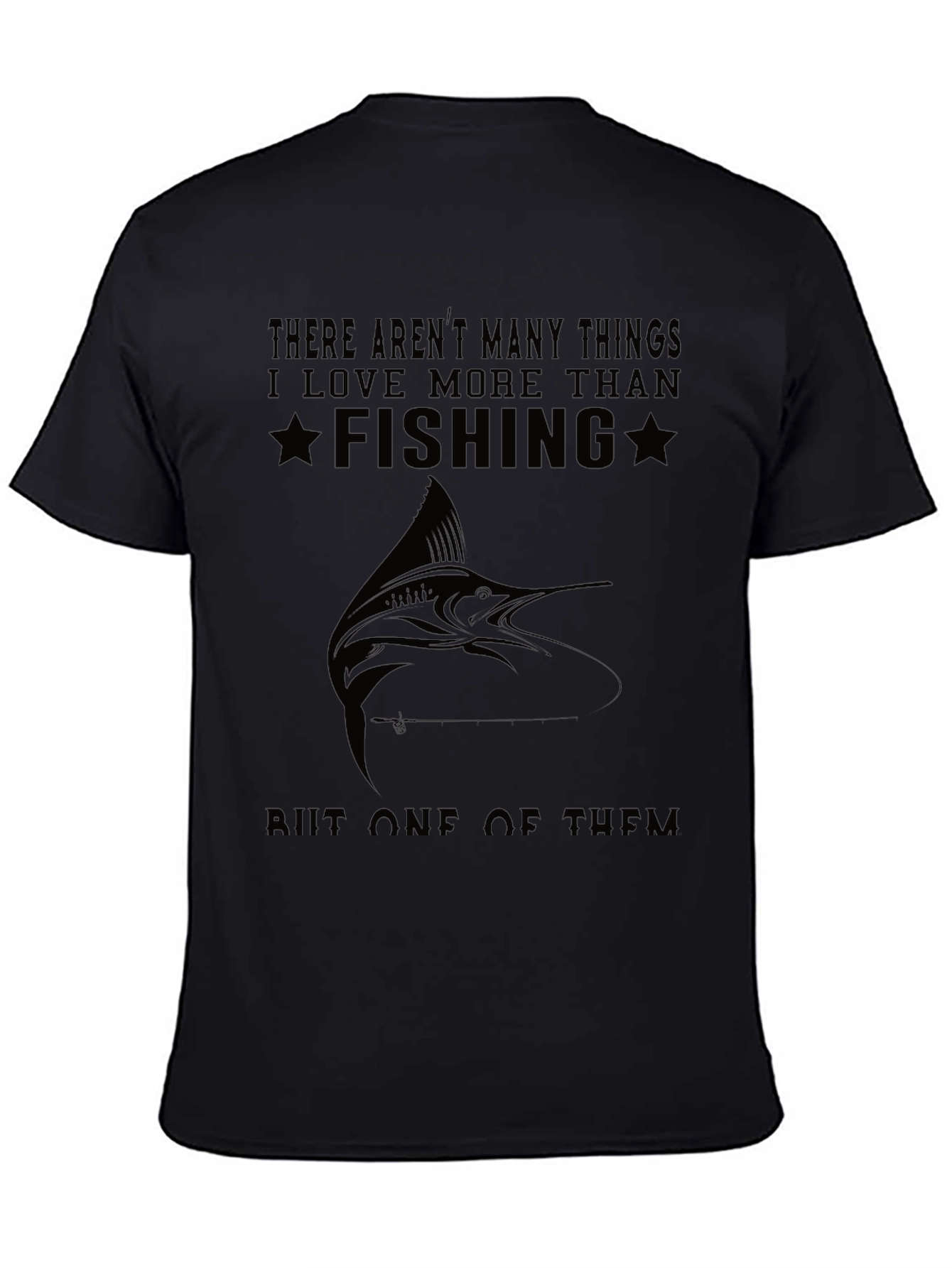 Fishing Lover Graphic T-Shirt - Black