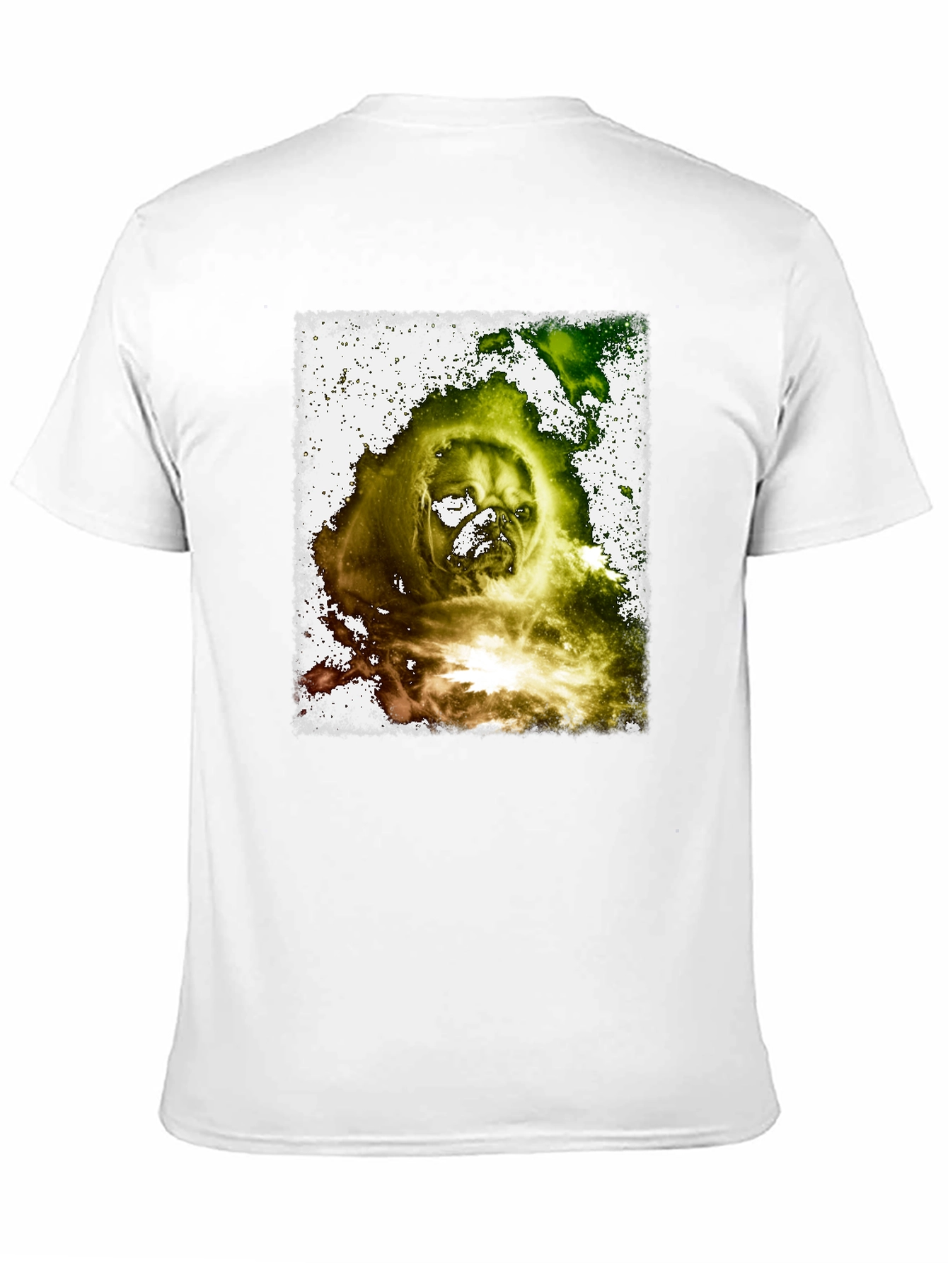 Distressed Pug Graphic Black T-Shirt