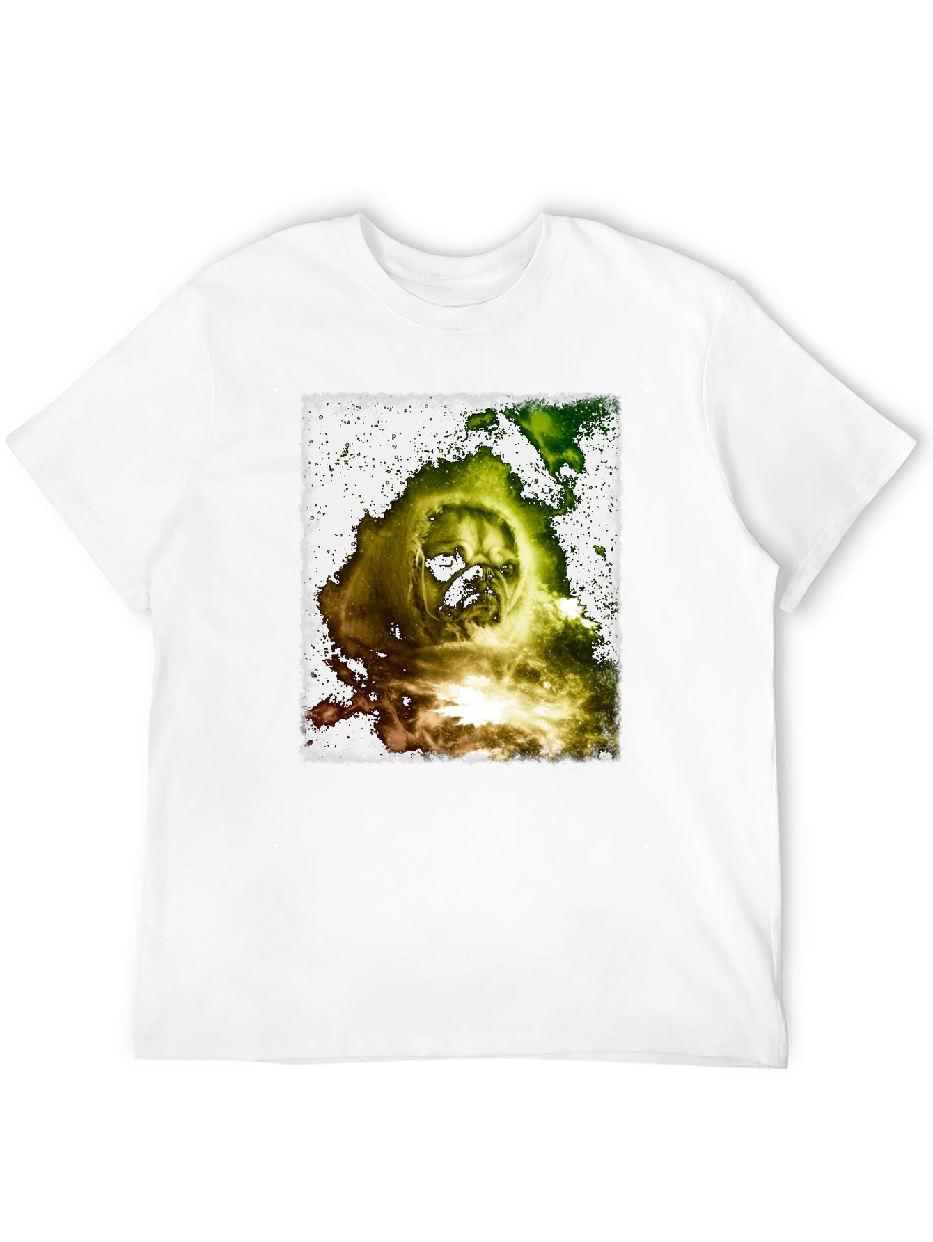 Distressed Pug Graphic Black T-Shirt