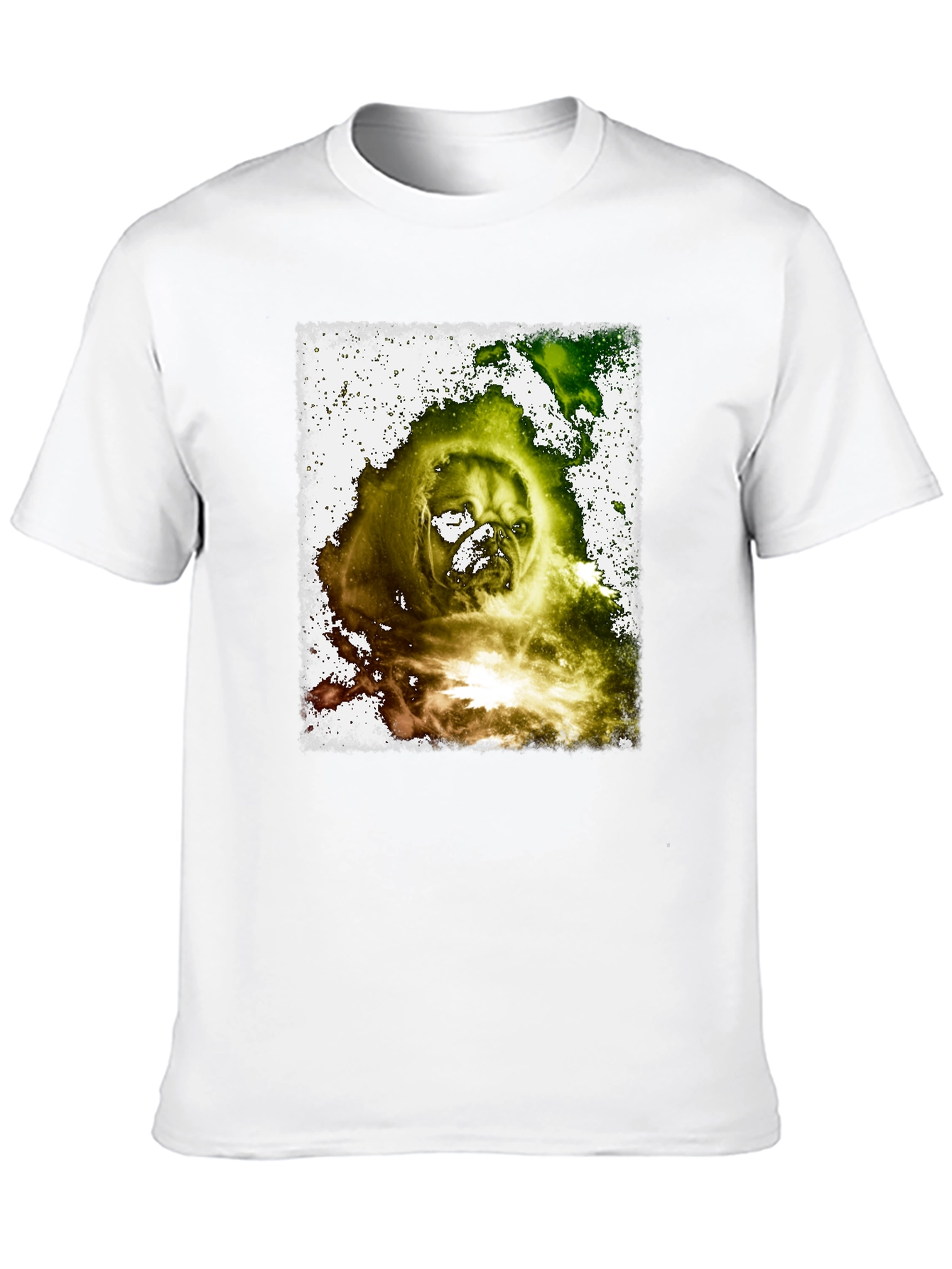 Distressed Pug Graphic Black T-Shirt