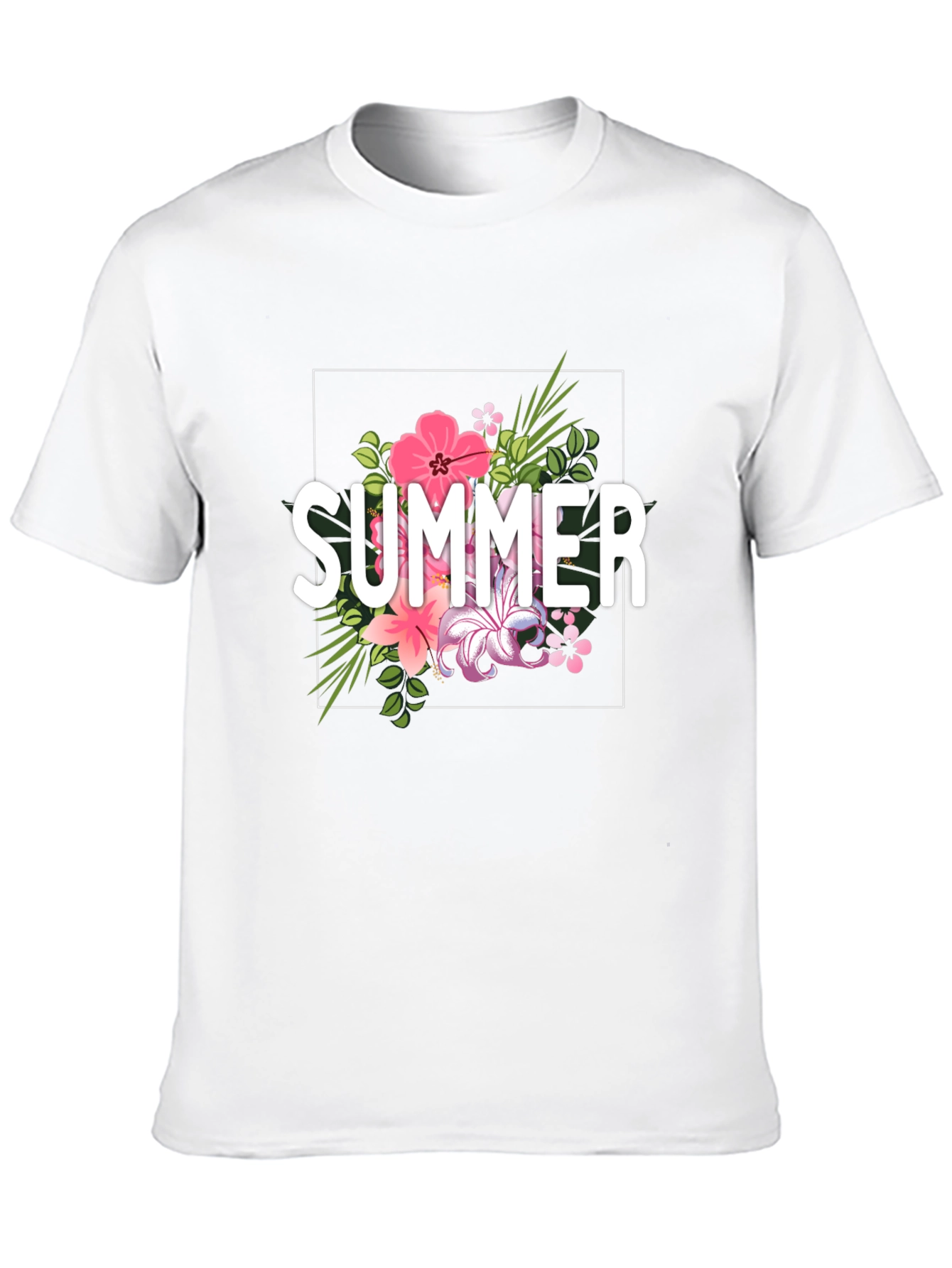 Summer Floral Graphic T-Shirt - Black