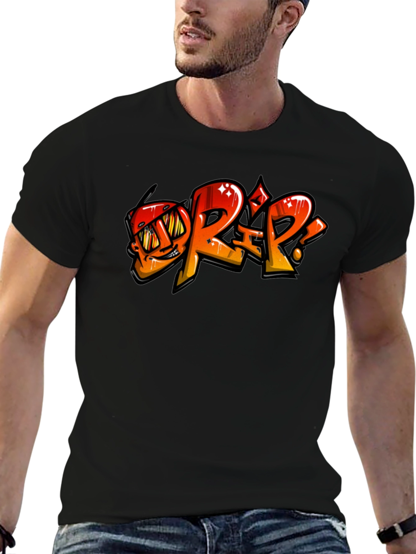 Drip Graphic Black T-Shirt