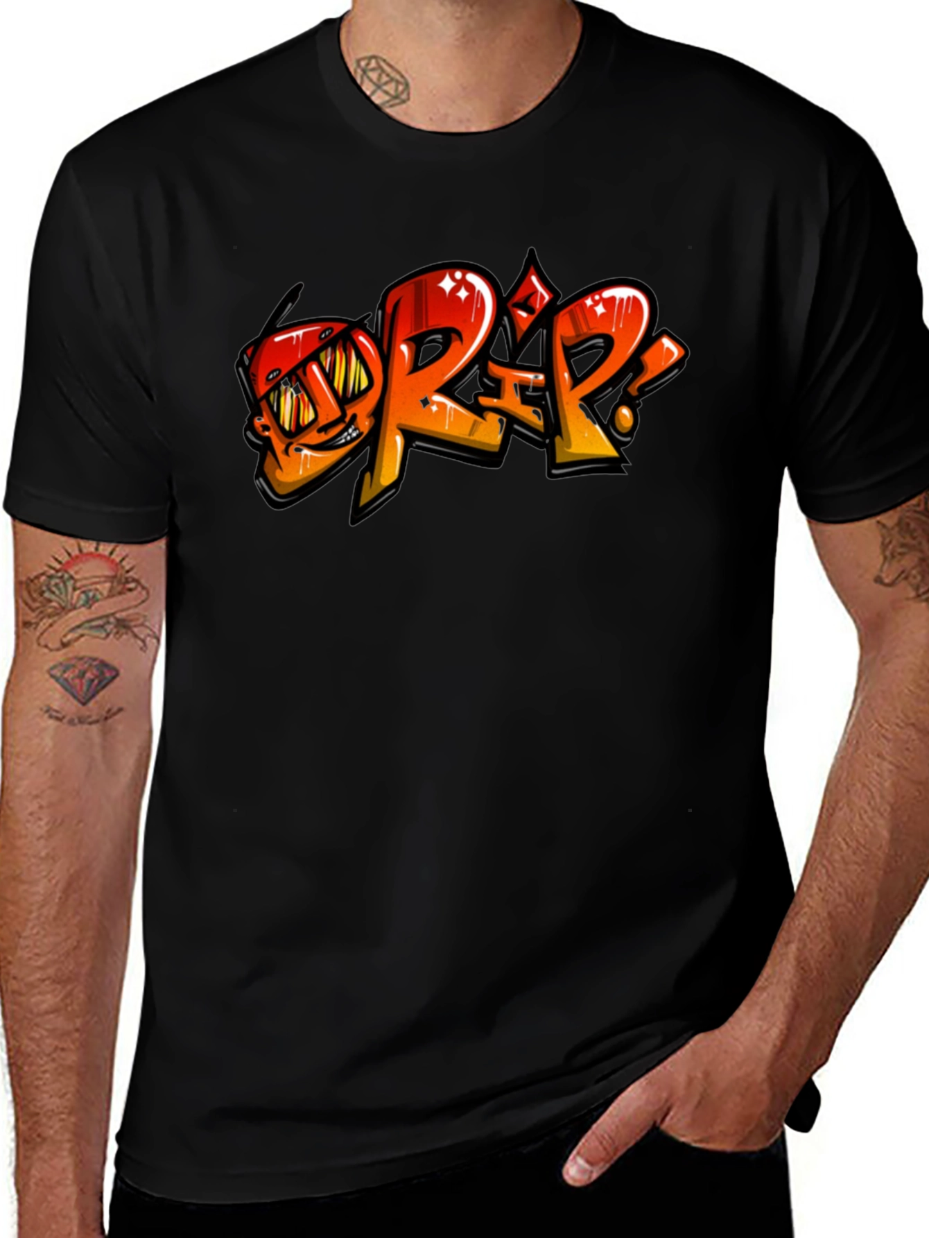Drip Graphic Black T-Shirt