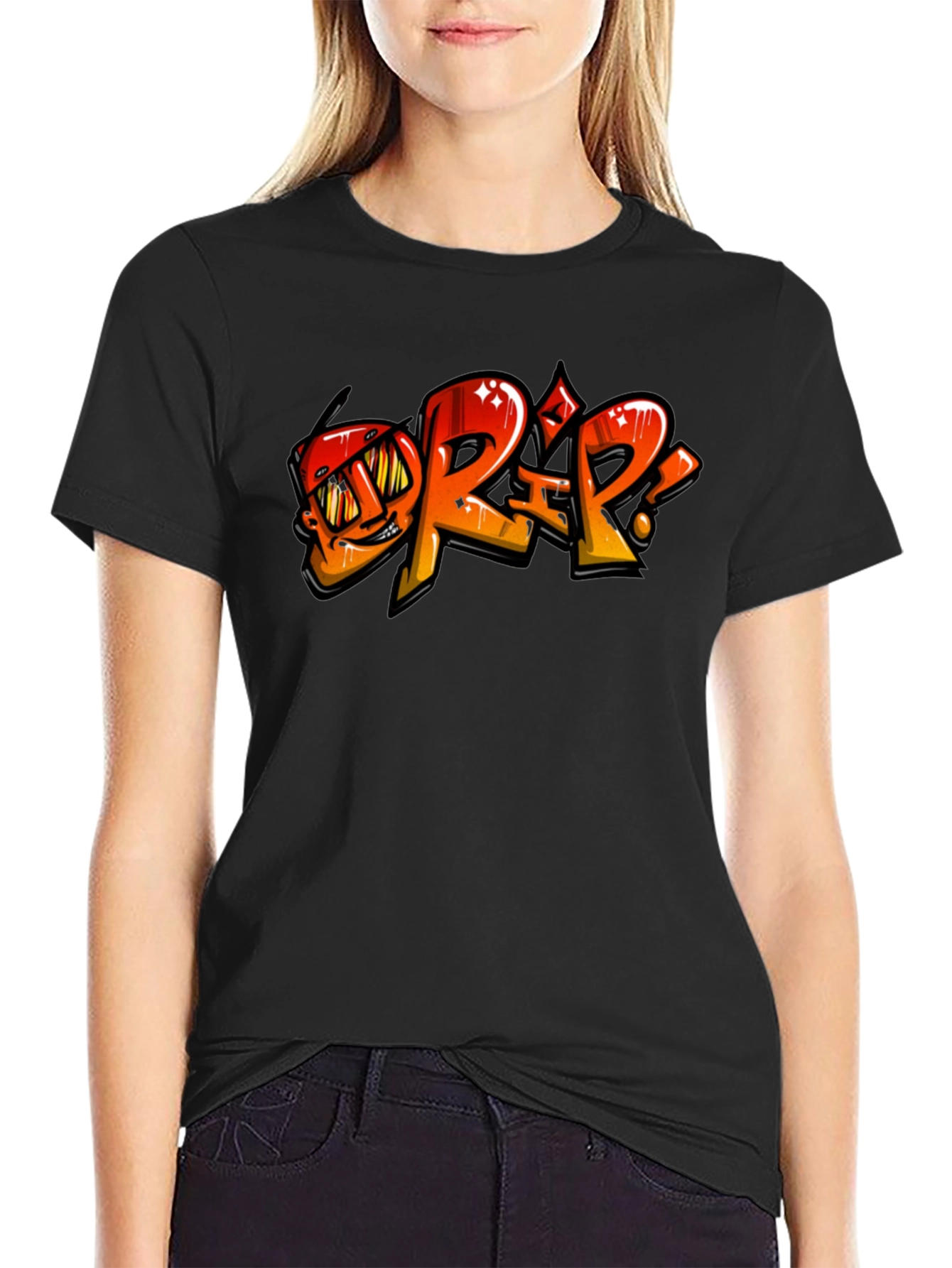 Drip Graphic Black T-Shirt